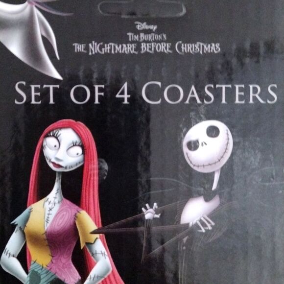 The Nightmare Before Christmas 4 Letter "G" Monogram Tile Coasters Set NWT - Picture 5 of 12